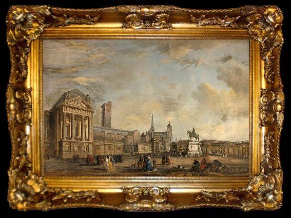 framed  Jean-Baptiste Lallemand Place Royale de Dijon en 1781, ta009-2